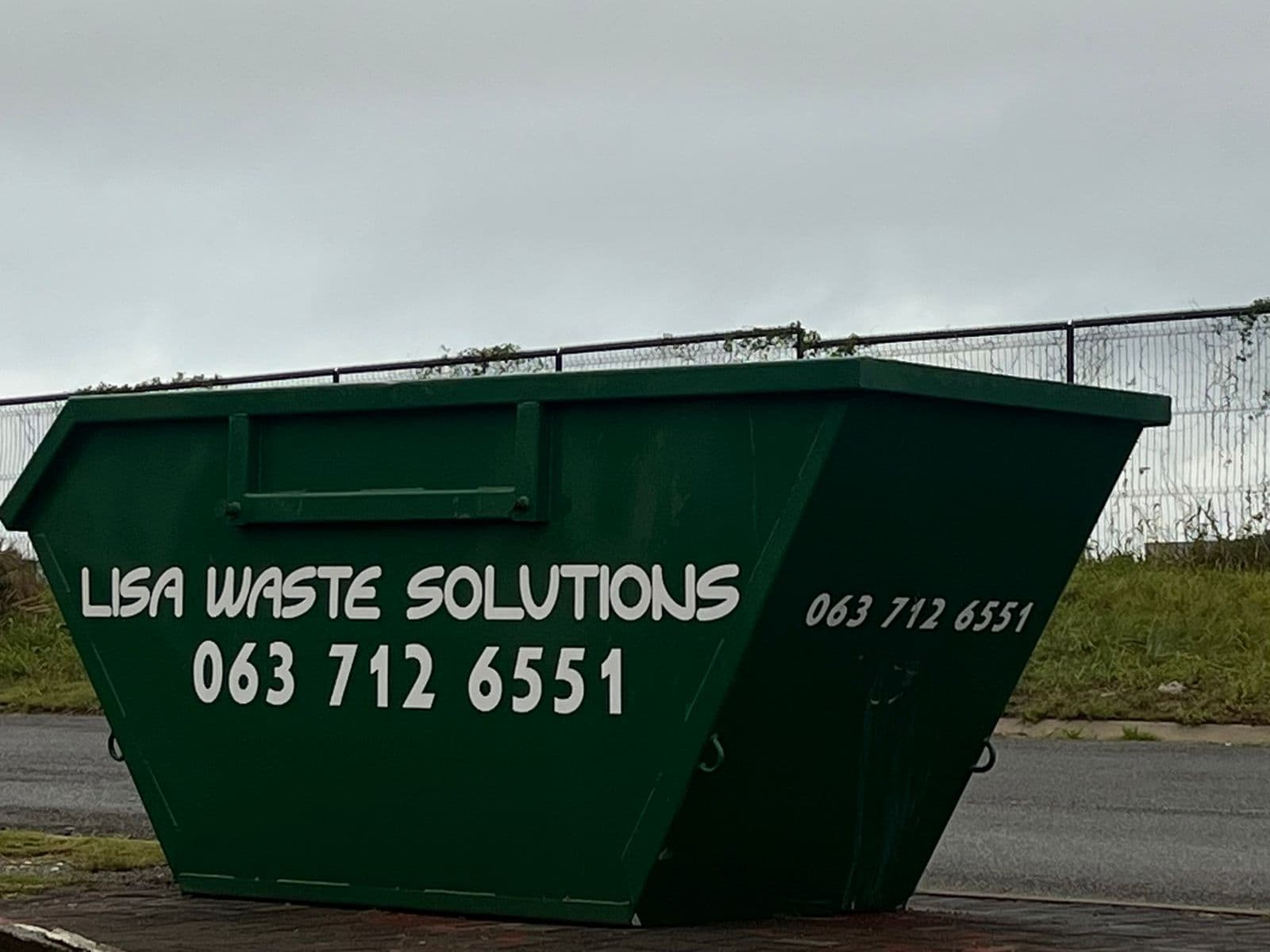 Branded Lisa Waste Solutions skip bin ready for hire