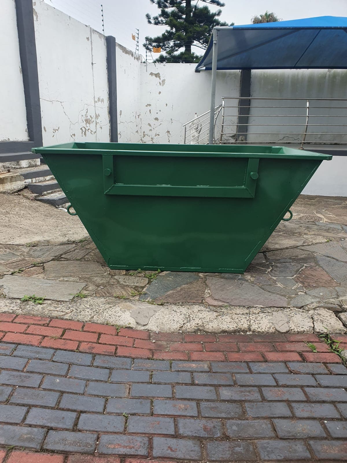 Freshly painted skip bin ready for its next job